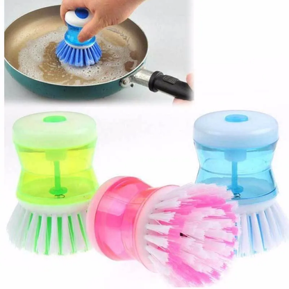 Two Dishpansoap(TM) Dish & Pot Brushes with refillable soap dispensers and nylon bristles