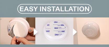 A 360° smart motion sensor magnetic LED light in cold white color with a metallic base