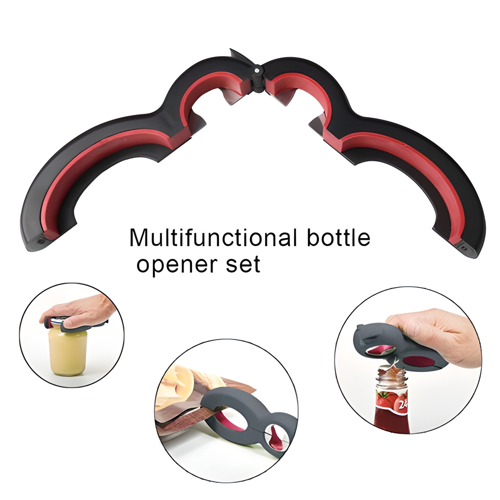 Versatile 6-in-1 Twist Bottle Opener - Kiwi's Handy Mate for Opening Bottles, Jars, Cans and More with Ease