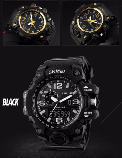 Robust and waterproof tactical wristwatch with Japanese movement, durable rubber strap, and 50m water resistance for active New Zealand lifestyle