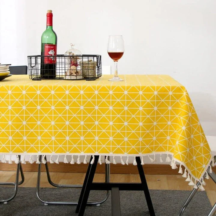 A stylish Nordic-inspired cotton tablecloth in various sizes, suitable for Kiwi homes and dining experiences.