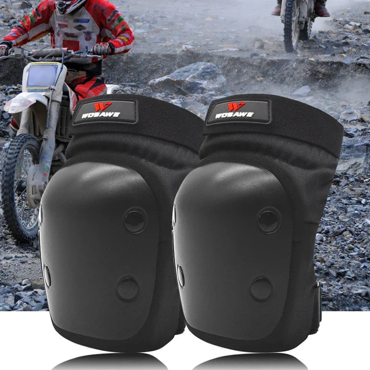 A pair of black Anti-Fall Arm Guards, featuring elbow and knee pads for outdoor sports and activities.