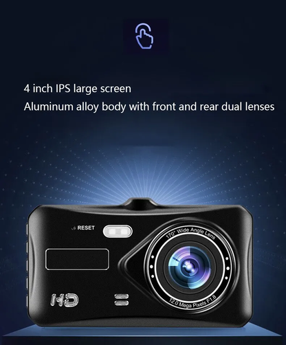 Smart Full HD Front & Rear Dash Cam Car DVR with dual lens, wide-angle 6G lens, and advanced features for enhanced driving safety and documentation