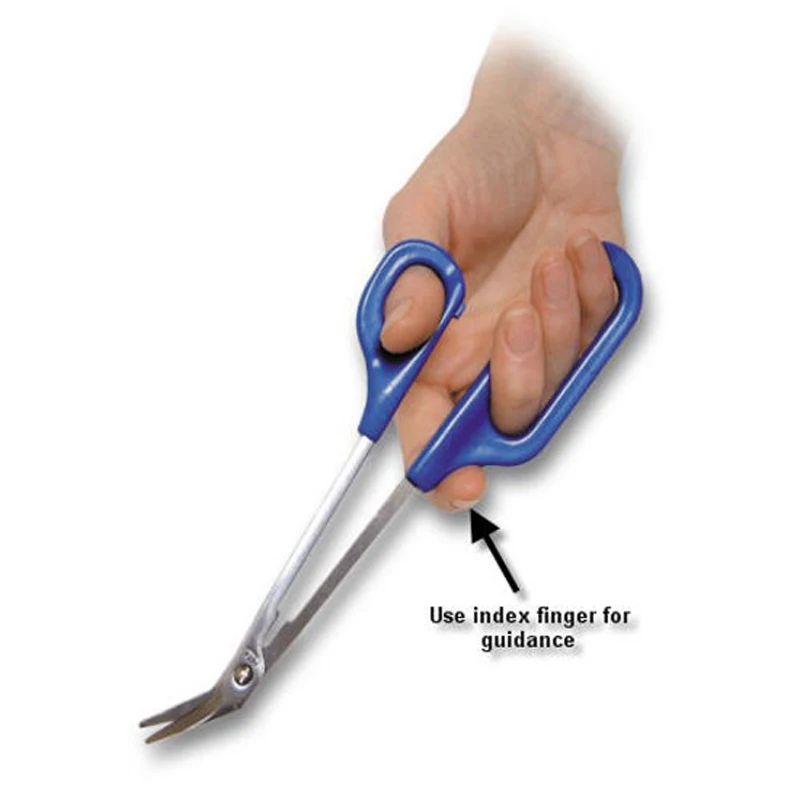 Ergonomic toenail scissors with long handle for comfortable, precise nail trimming