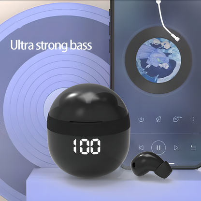 Ultra-lightweight Bluetooth 5.3 Invisible Earbuds with Immersive 6D Surround Sound, Noise Reduction, and Long Battery Life