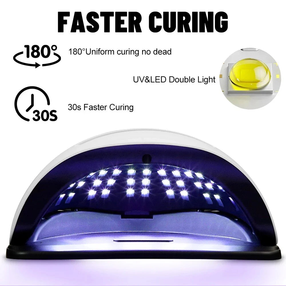 320W High Power UV LED Nail Lamp with 4 Timers and Smart Sensor for Salon-Grade Nails at Home