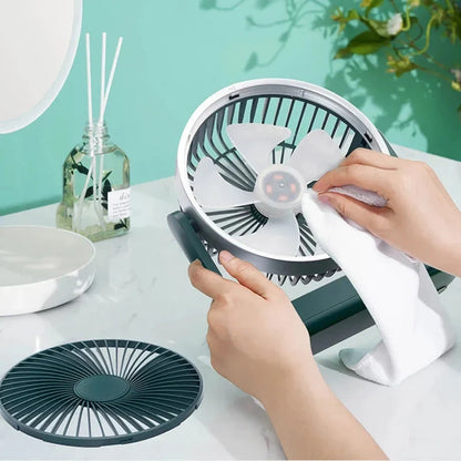 Compact and portable rechargeable USB desk fan with adjustable airflow and long-lasting battery for Kiwi home, office, and outdoor use