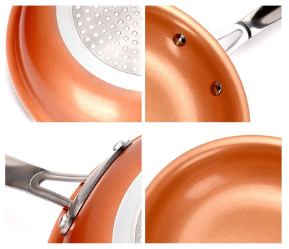 CermiTech™ Premium Non-Stick Copper Pans - Durable, Versatile, and Easy to Use Cookware