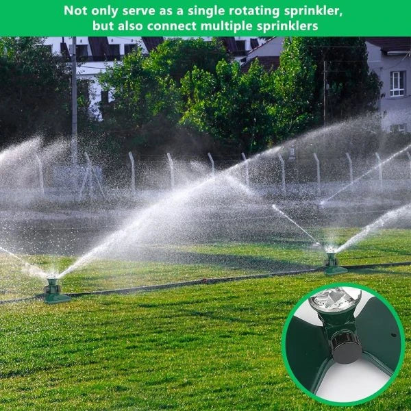 360-degree automatic rotating garden lawn water sprinkler system with adjustable nozzles for even, customizable coverage