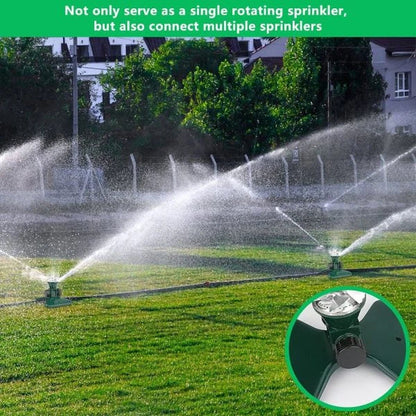 360-degree automatic rotating garden lawn water sprinkler system with adjustable nozzles for even, customizable coverage