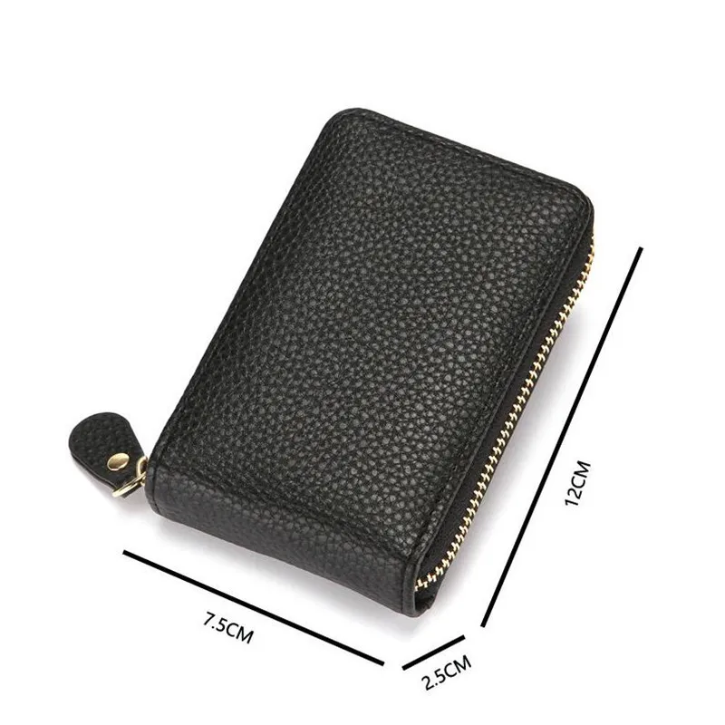 Compact PU leather wallet with multiple card slots, cash slots, and external pockets for easy organization