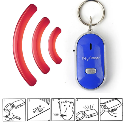 Whistle-activated key finder with beeping alarm and flashing LED lights to help locate lost keys in NZ homes and offices