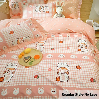 Premium cotton 4-piece duvet set with heart-inspired pattern, available in a range of Kiwi-friendly sizes