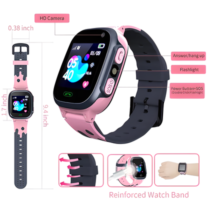 Advanced Kids GPS Smartwatch with GPS Tracking, SOS, and Waterproof Design for Active Kiwi Children