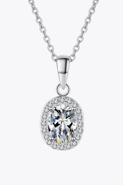 Elegant 1 Carat Moissanite Pendant Necklace in 925 Sterling Silver with Rhodium Plating, Crafted in Aotearoa