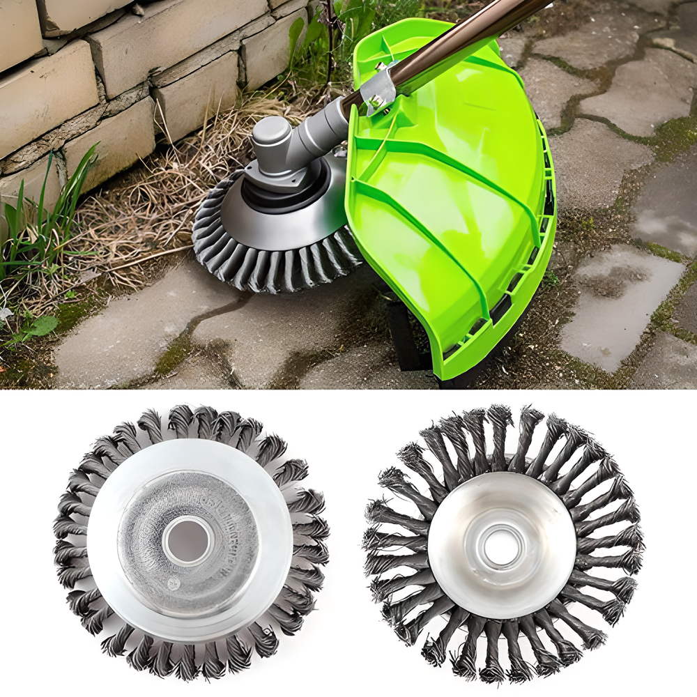 Unbreakable steel wire grass trimmer head with 360-degree cutting coverage for efficient lawn maintenance in New Zealand