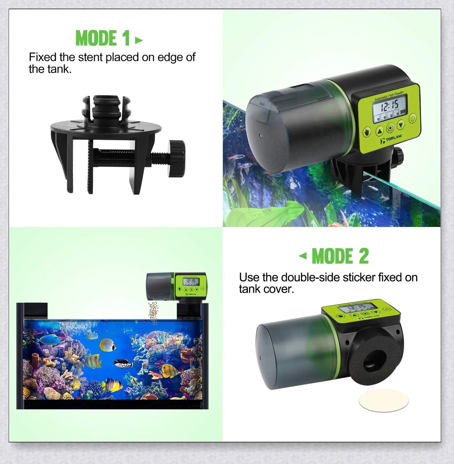 Smart Automatic Fish Feeder with programmable timer, moisture-resistant hopper, and large food capacity for Kiwi aquarium owners