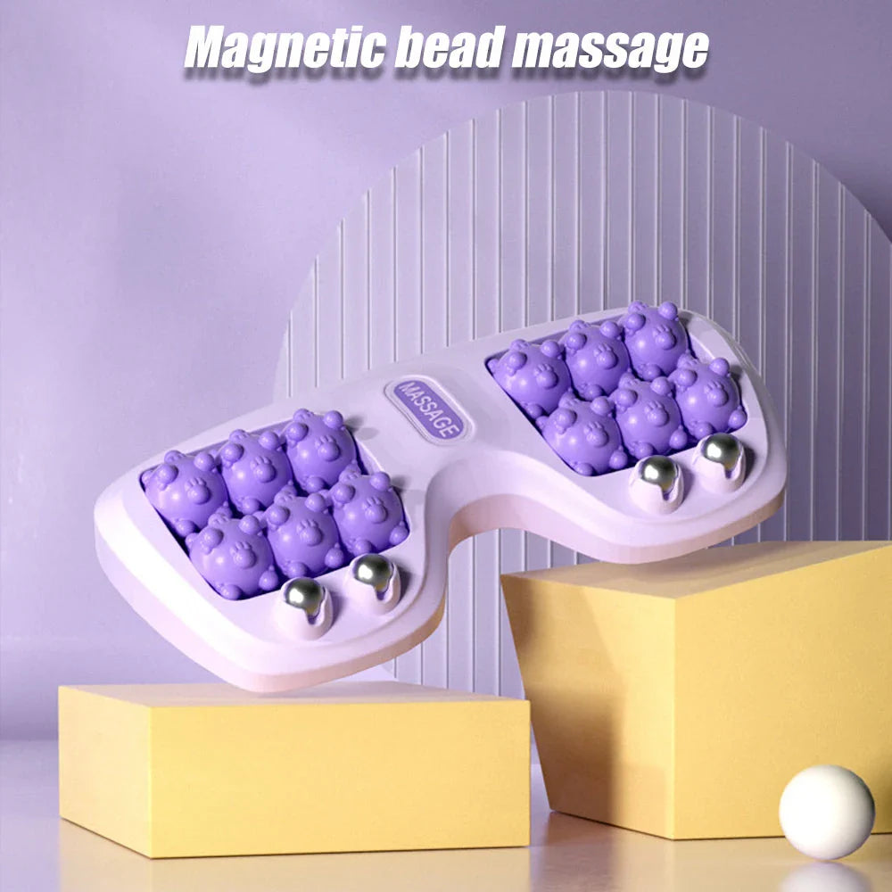 Dual Foot Massager Roller with ABS Plastic & Magnetic Beads for Soothing Foot Massage and Reflexology Therapy