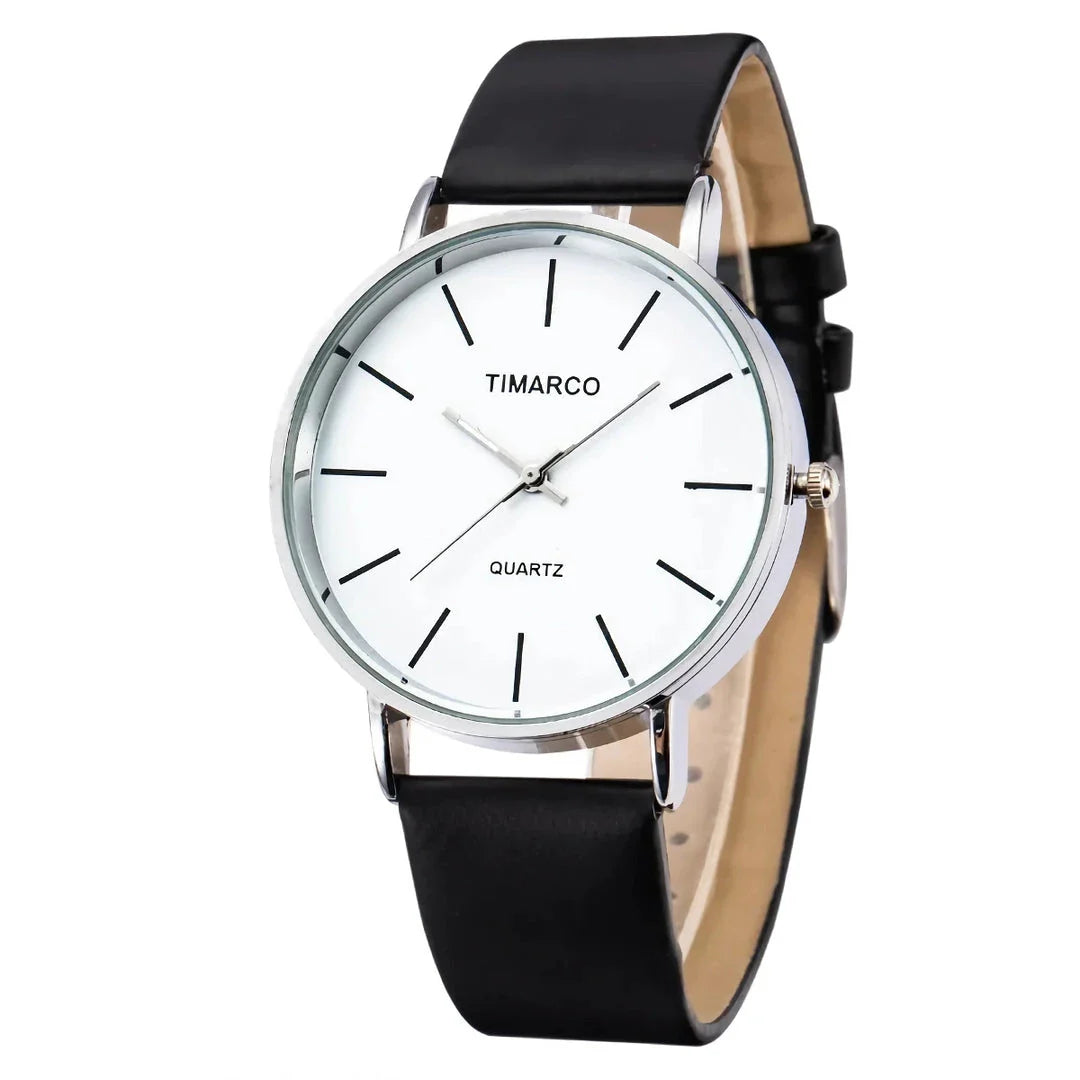 Elegant minimalist quartz business watch with a sleek silver design, suitable for professional Kiwi women