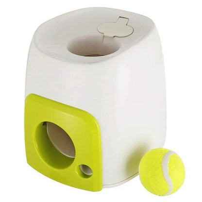 Automatic Tennis Ball Launcher: Interactive indoor and outdoor toy for dogs with adjustable launch distance and power options