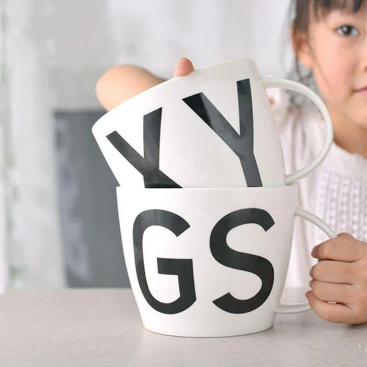 Personalized Initial Ceramic Mug with Sleek Minimalist Design and Eco-Friendly Materials