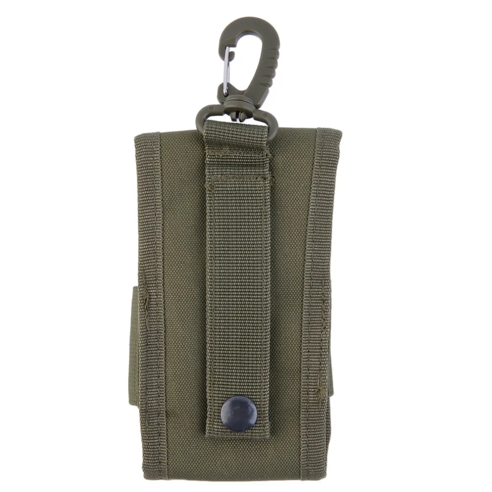 Tactical Mobile Phone Pouch made of durable Oxford fabric with secure zippered closure and versatile clip-on design for outdoor activities and everyday use