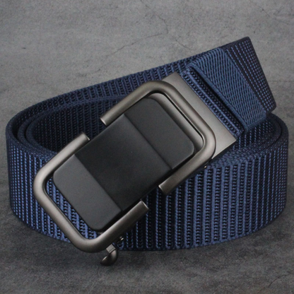 Automatic Buckle Canvas Designer Belt in various colours, featuring a micro-adjustment buckle and durable construction for active New Zealand lifestyles.