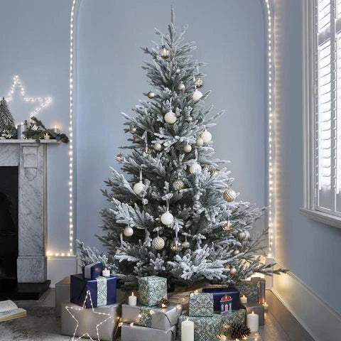 Exclusive White S Effect Artificial Christmas Tree with full, lush appearance and elegant white flocked design