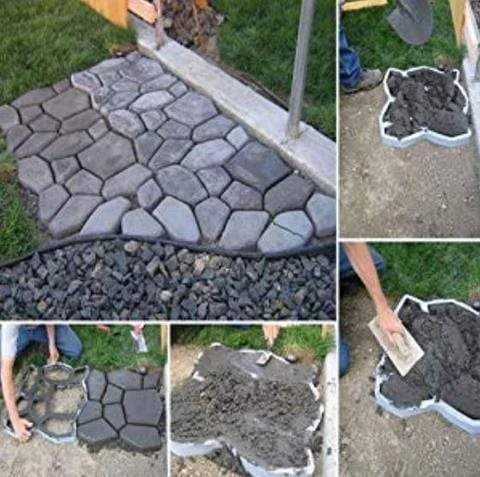 DIY Outdoor Concrete Paving Mold for custom garden paths, entryways, and patios