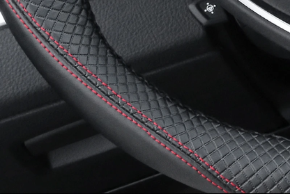 DIY Genuine Leather Steering Wheel Cover in various colors, providing a stylish and functional upgrade for your car's interior.