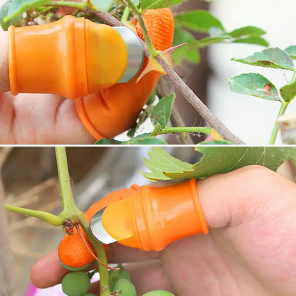 GardenBliss™ Pruning Knife & Finger Protector - Stainless-steel blade, silicone finger cover for safe and efficient gardening