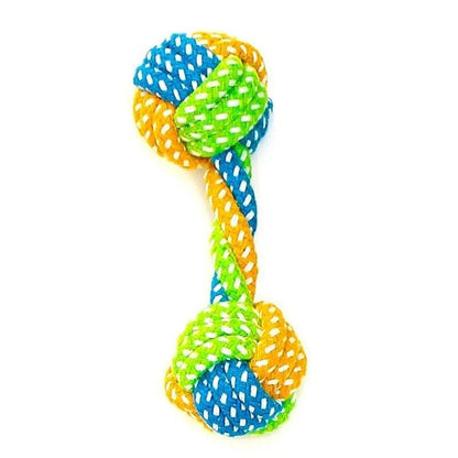 Eco-friendly cotton rope toy for Kiwi pets, available in green and orange colors