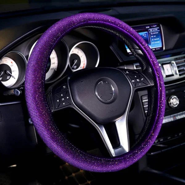 Aromatic car accessories with diamond-inspired designs, including a car pendant, gravity bracket, steering wheel cover, tissue box, storage box, and car plug.