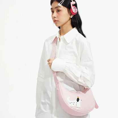 Stylish and functional Half Moon Bag in a chic pink colour, perfect for the modern Kiwi consumer