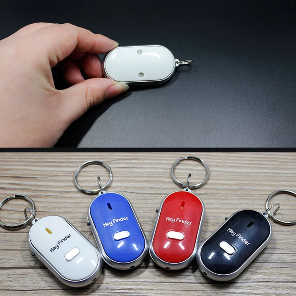 Whistle-activated key finder with beeping alarm and flashing LED lights to help locate lost keys in NZ homes and offices