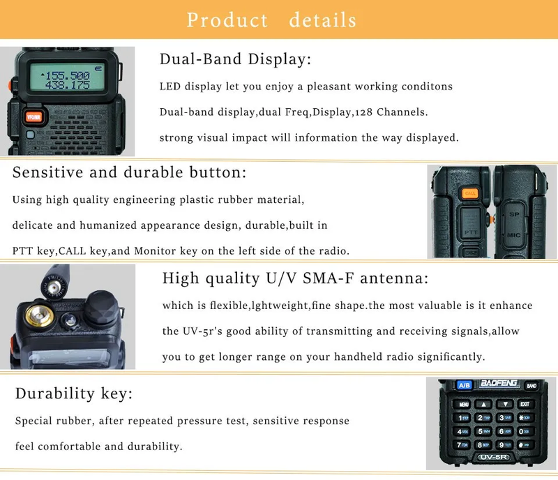 Shopfluxpro NZ Robust Two-Way Radio Walkie Talkie - 400-520MHz