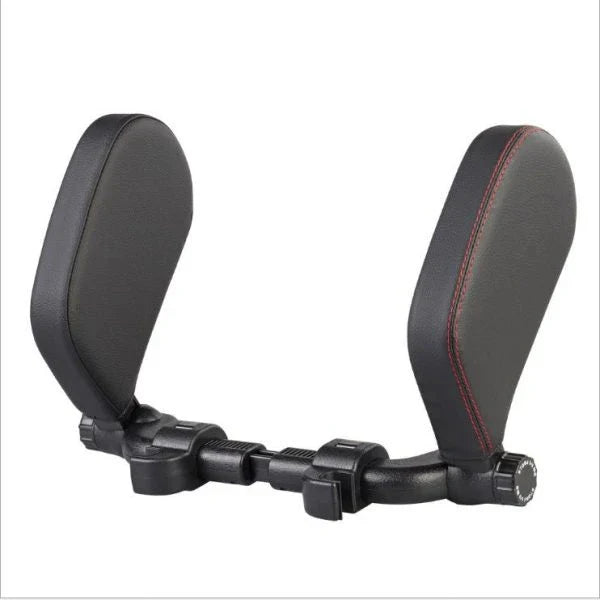 Adjustable car headrest pillow with soft PU leather material and versatile design to provide neck support and comfort during long drives