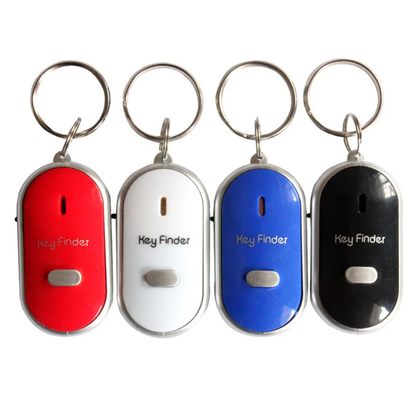 Whistle-activated key finder with beeping alarm and flashing LED lights to help locate lost keys in NZ homes and offices