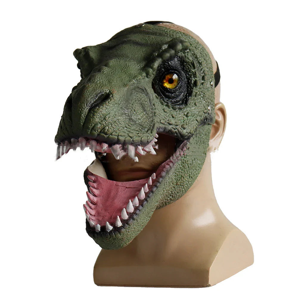 Creepy dinosaur mask with movable mouth, perfect for Halloween costumes and parties