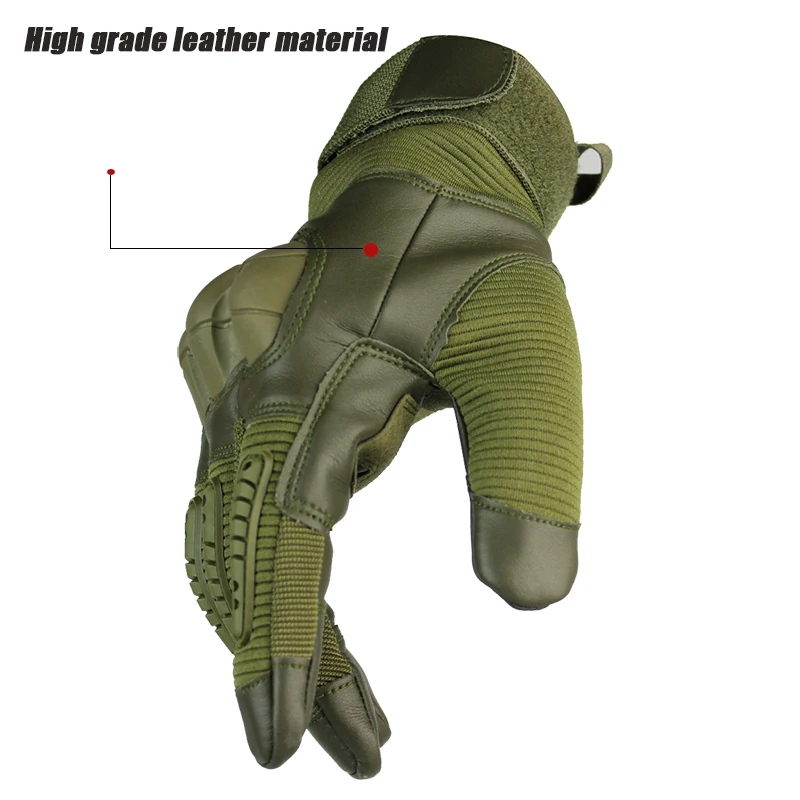 Touch Screen Military Full Finger Gloves with carbon fiber shell, breathable mesh, and shock-absorbing foam for Kiwi tech enthusiasts