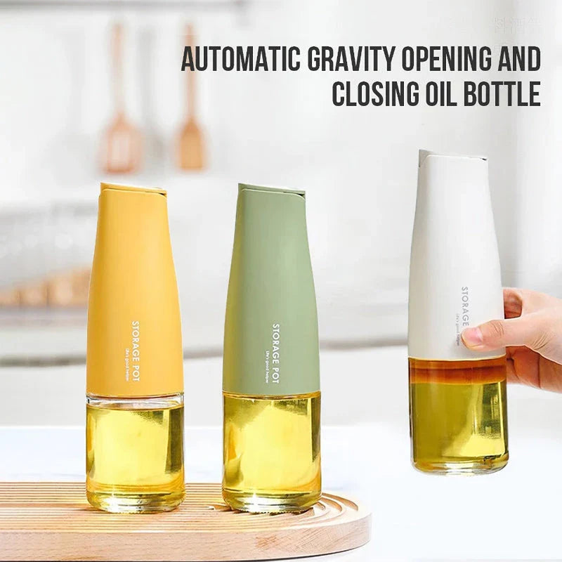 Automatic Leak-Proof Glass Oil Dispenser - Sleek, Durable and Mess-Free Kitchen Essential