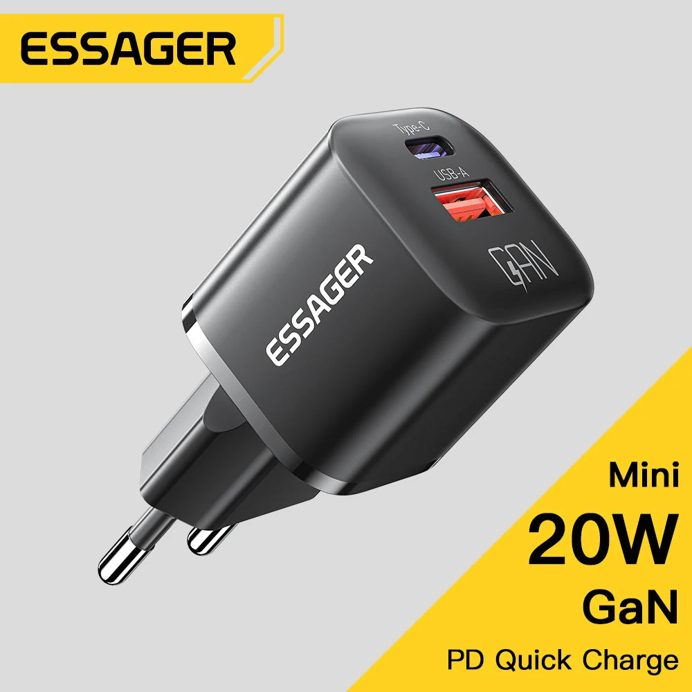 Essager 20W GaN Dual Port Fast Charger - Powerful and Compact Charging Solution for Kiwi Lifestyles