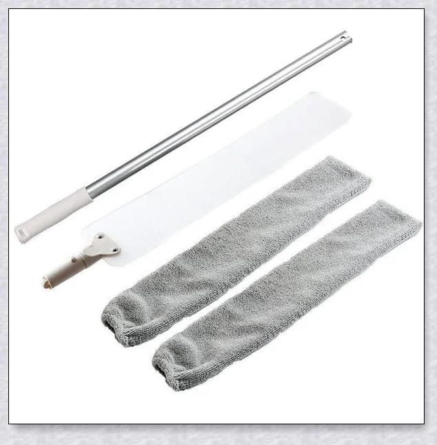 Versatile microfibre duster with extendable aluminium handle for easy cleaning of hard-to-reach areas