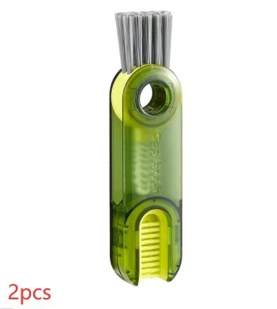 Compact 3-in-1 cleaning brush set with spiral brush for deep cleaning of bottles, cups, and straws