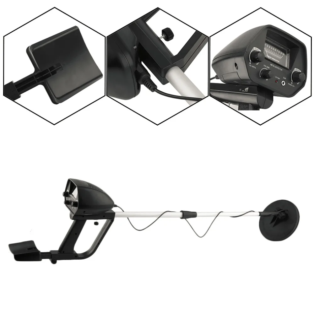 Rugged underground metal detector with adjustable height and visual indicators for detecting coins, jewellery, and other metal objects in New Zealand terrain