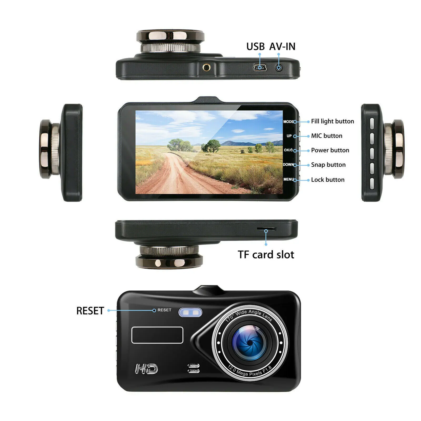 Smart Full HD Front & Rear Dash Cam Car DVR with dual lens, wide-angle 6G lens, and advanced features for enhanced driving safety and documentation