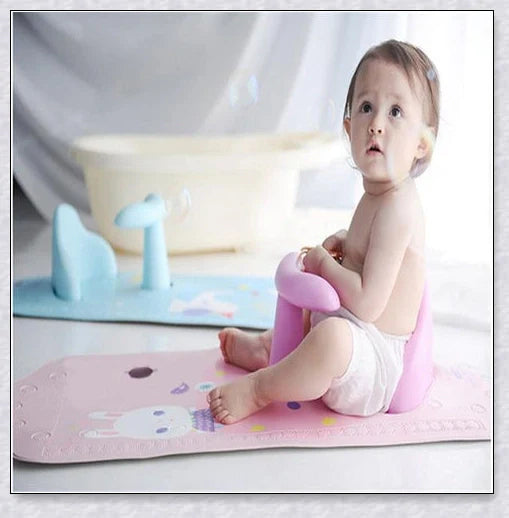 Deluxe Baby Bath Seat with anti-slip suction cups and supportive back and leg rest for a comfortable and secure bathing experience