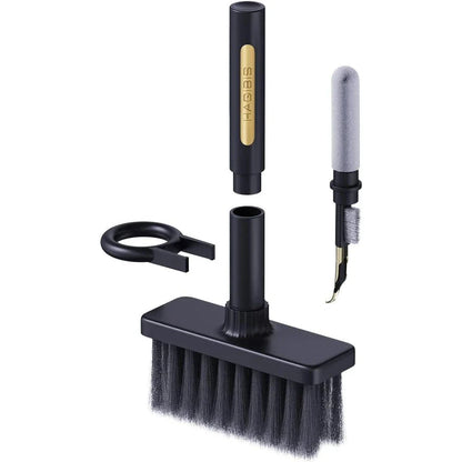 5-in-1 Keyboard and Earphone Deep Cleaning Kit with nylon brush, flocking sponge, and key puller