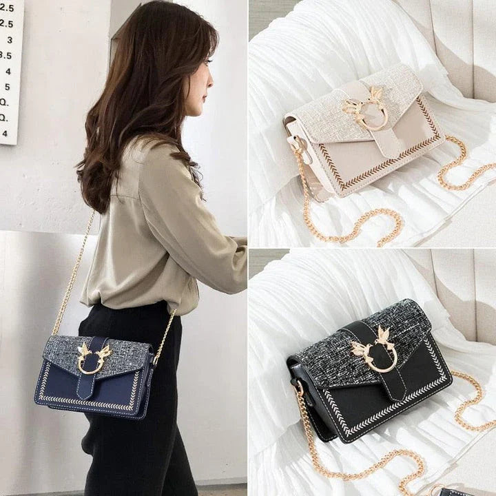 Elegant ladies chain shoulder bag made of premium artificial leather with a fashionable chain strap, perfect for Kiwi women.