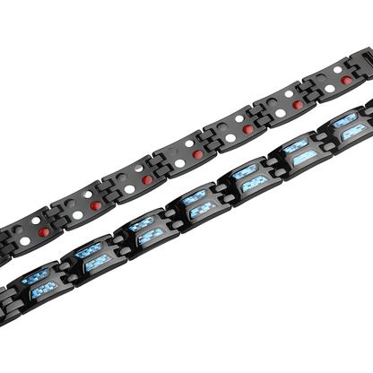 Titanium 4-in-1 Magnetic Energy Wellness Bracelet with powerful magnets, negative ions, and far infrared technology for pain relief and overall wellness